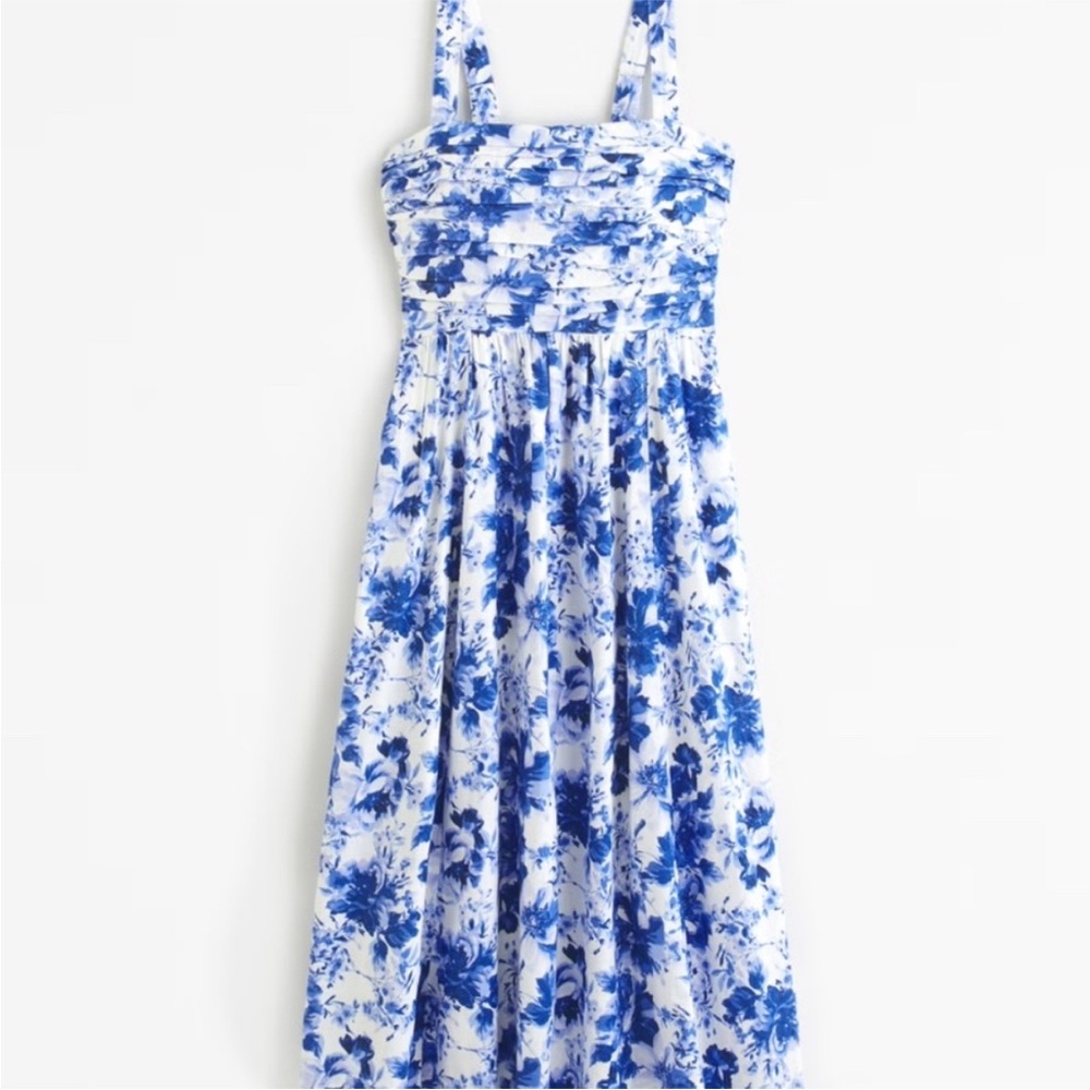 Abercrombie & Fitch Blue and White Floral Midi Dress